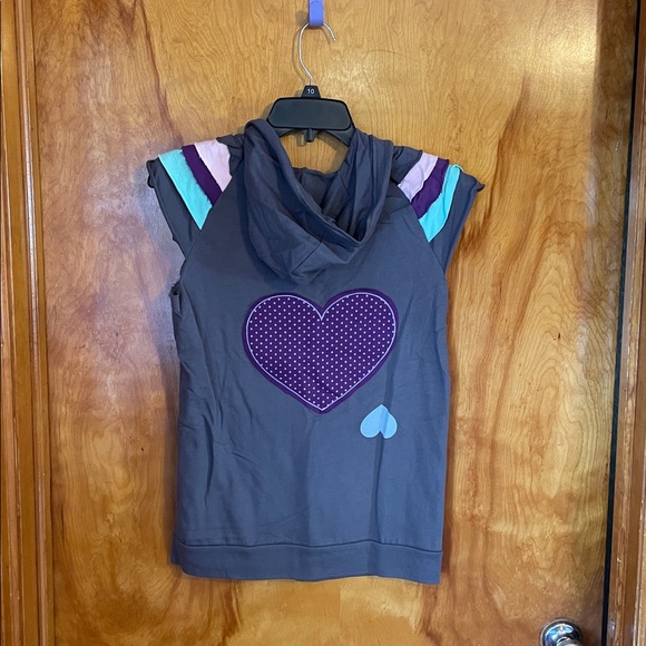 Delia’s Vintage Y2K Junior’s Zip Up Hoodie Vest Grey/Purple Size Medium - Picture 9 of 9